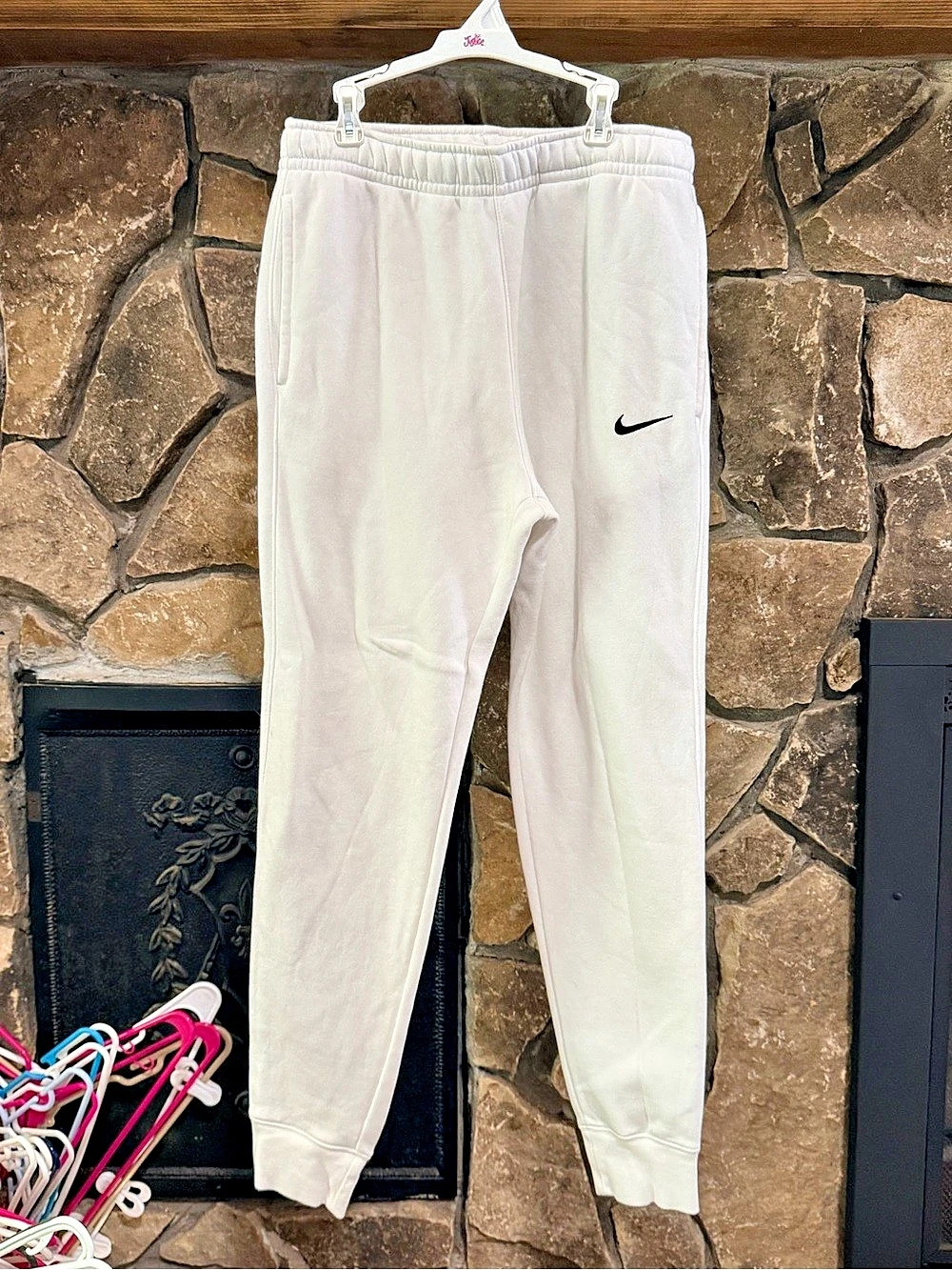 Nike Sportswear Fleece Joggers White Small